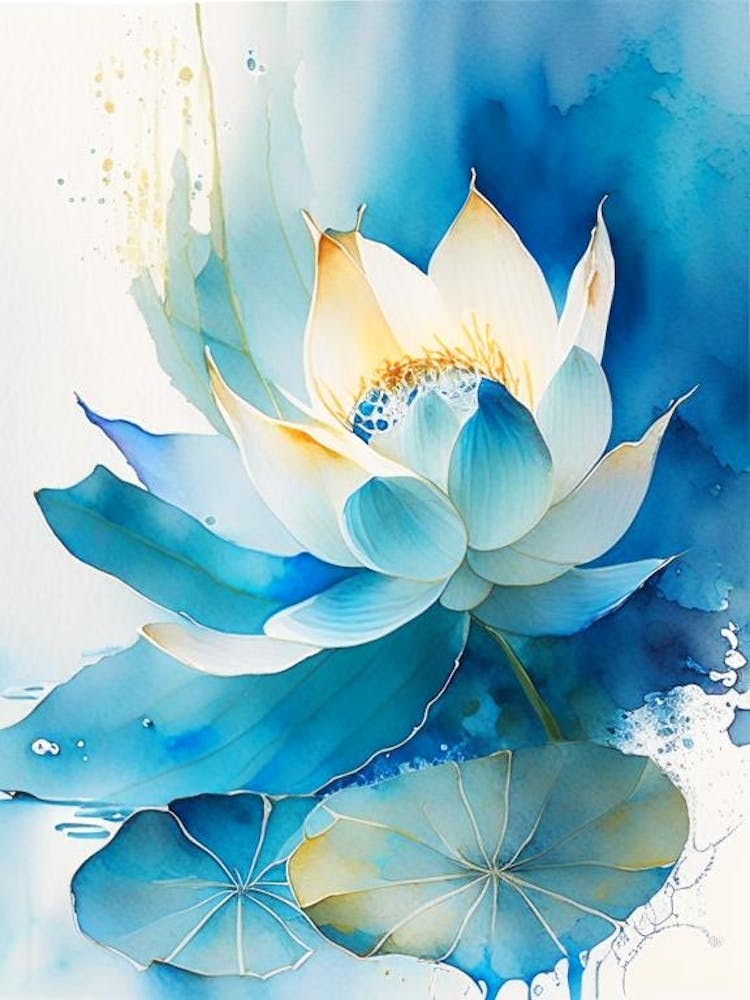 Blue Lotus Storybook Watercolour 3