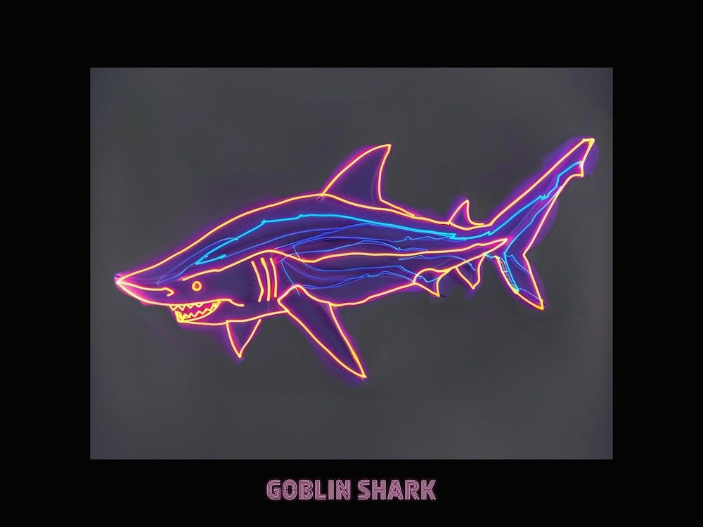 Neon Pink Goblin Shark Poster 2