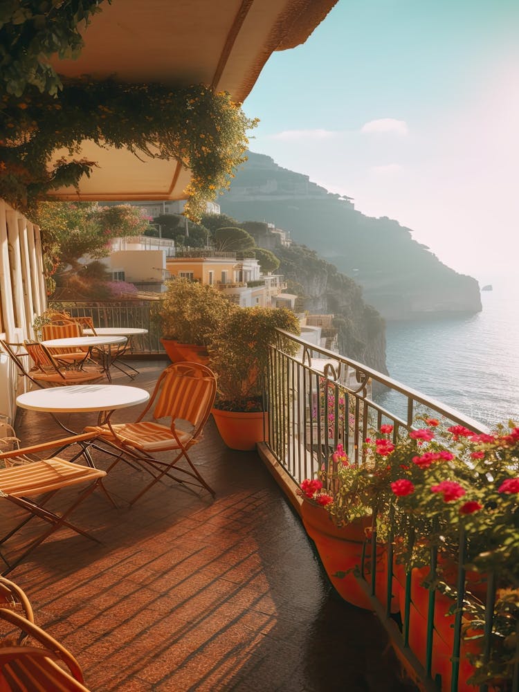 Positano, Italy Terrace Summer Vintage Photography