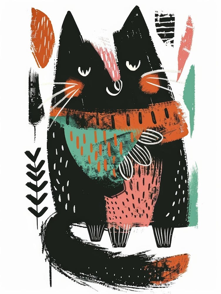 Cat In Scarf