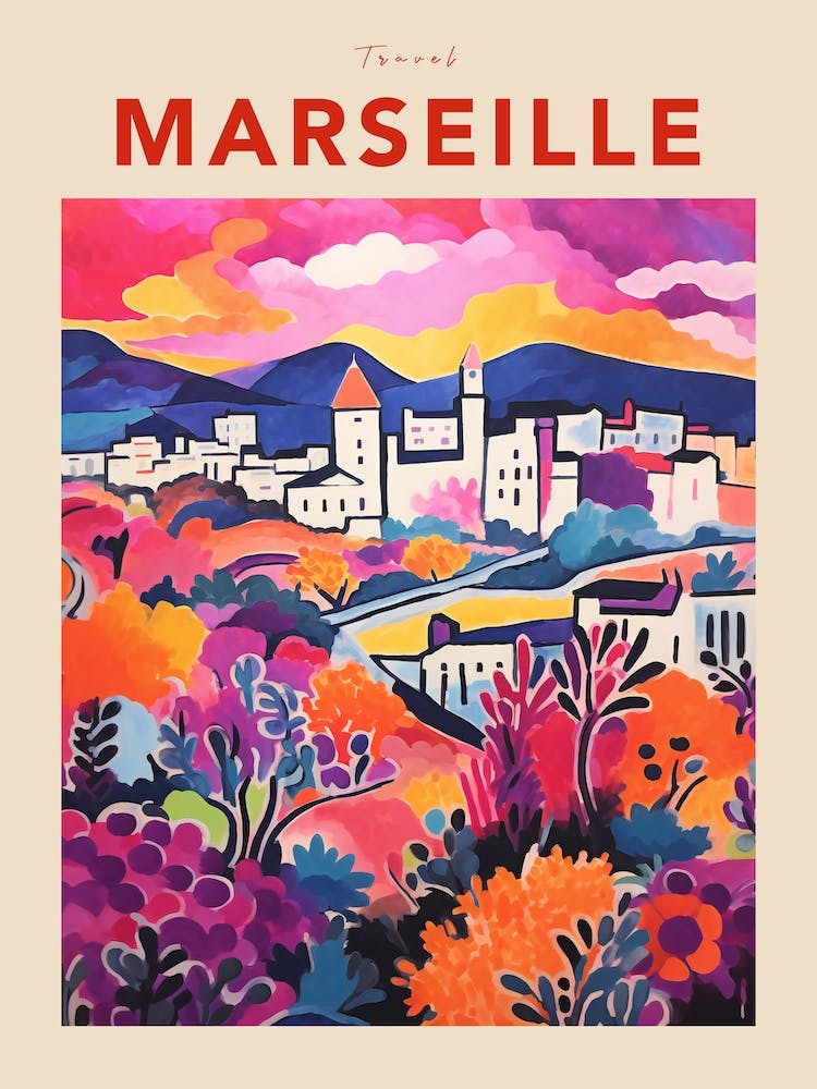 Marseille France 7 Fauvist Travel Poster