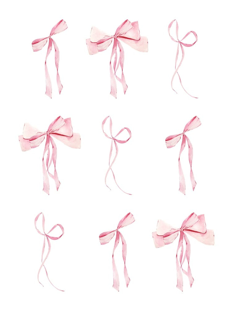 Pink Coquette Rows Of Bows - White