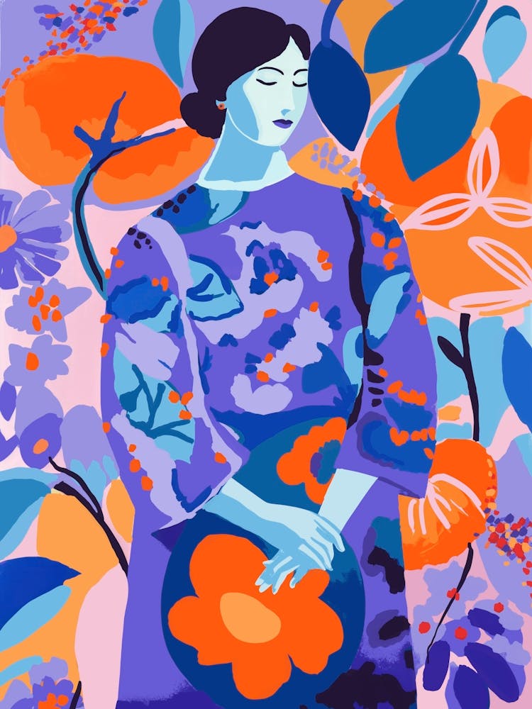 Woman In Flower Garden