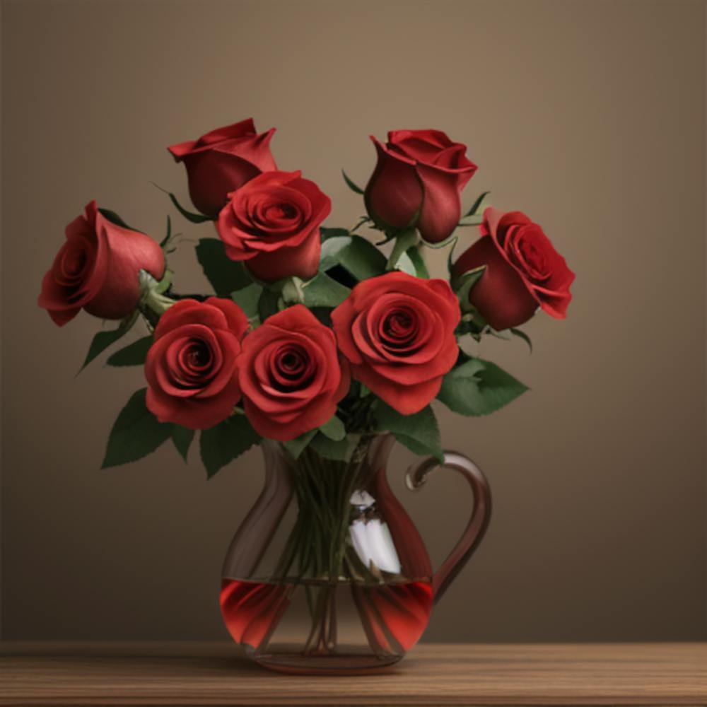 Red Roses In A Vase