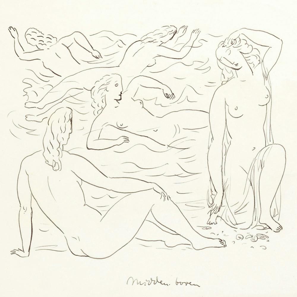 Nude Women Swimming On The Beach, Leo Gestel Square