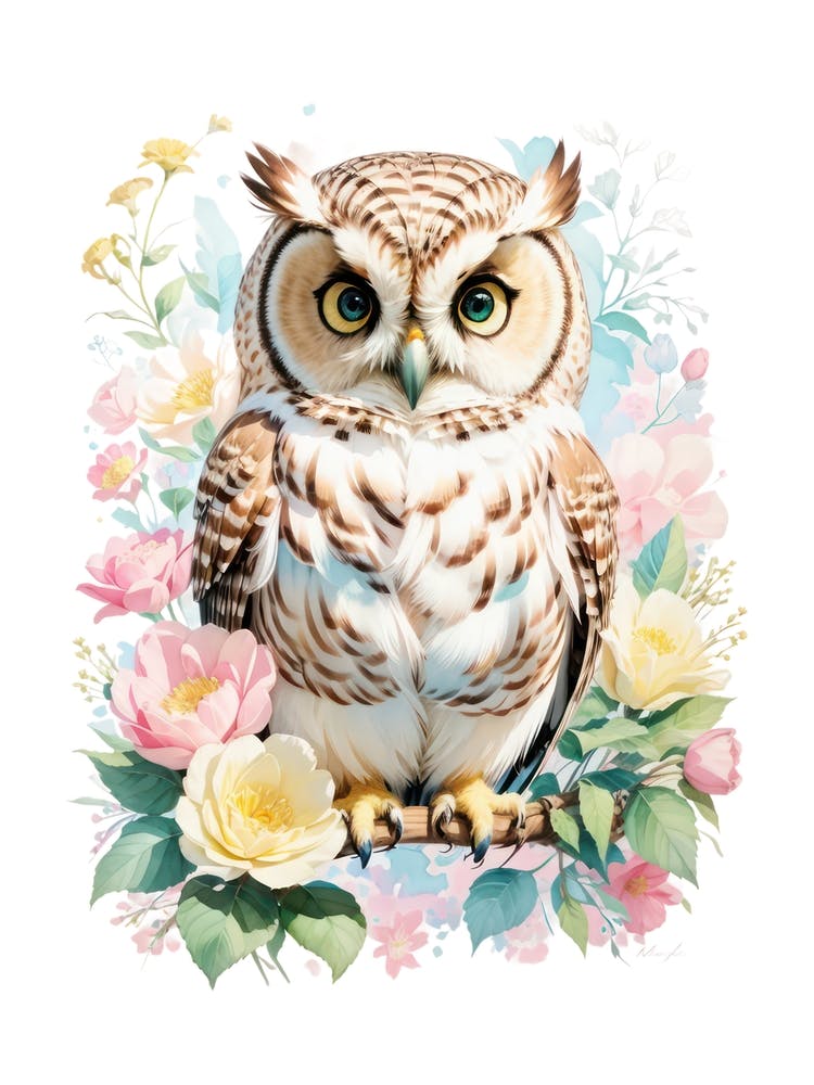 Cute Watercolor Owl Nursery
