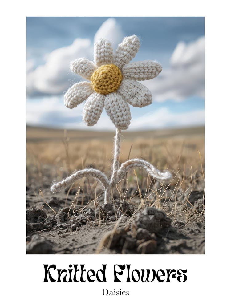 Knitted Flowers Daisies 6