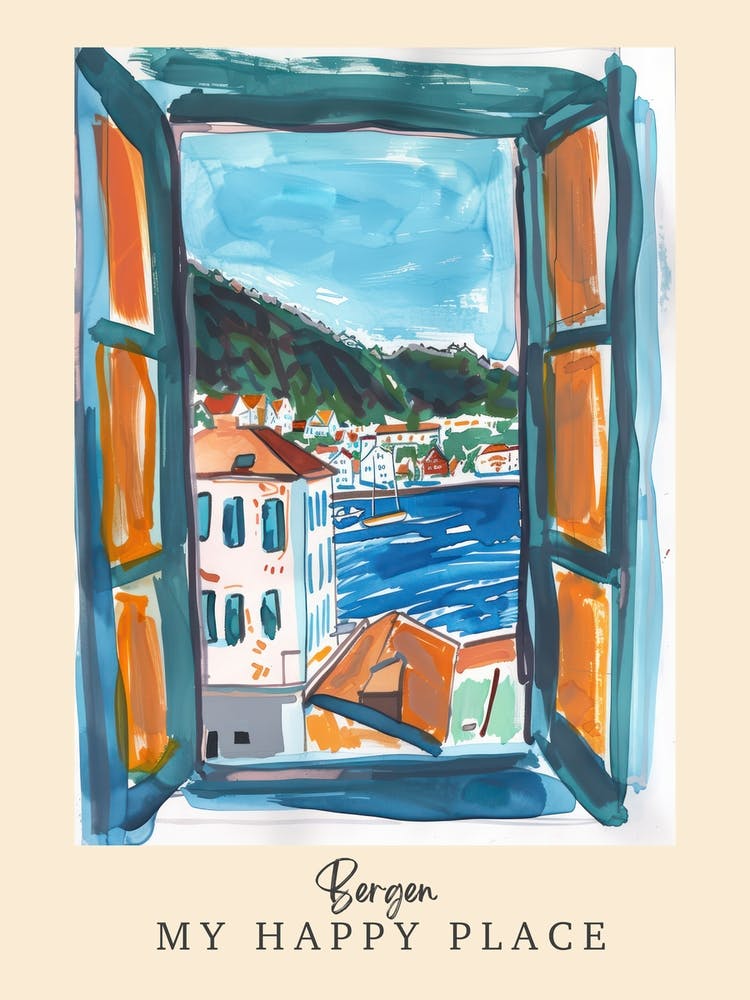 My Happy Place Bergen 2 Travel Poster
