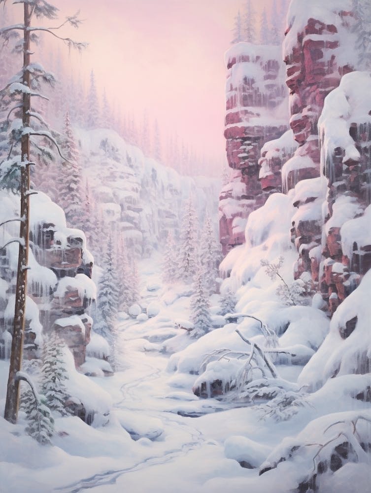 Dreamy Winter Painting Oulanka National Park Finland 2