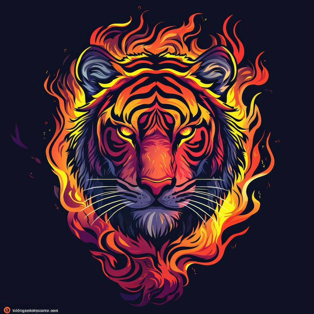 Tiger In Flames
