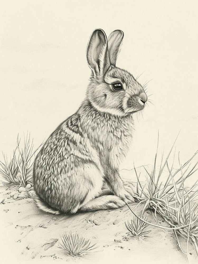 Chinchilla Rabbit Drawing 2