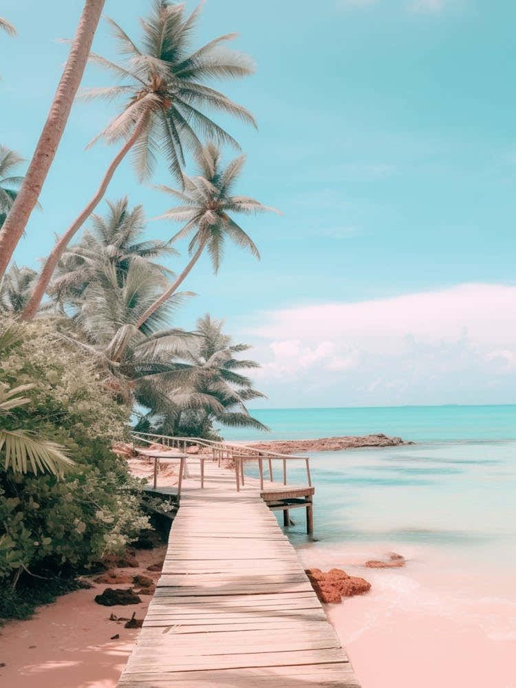 Koh Kood Beach Thailand Turquoise And Pink Tones 4