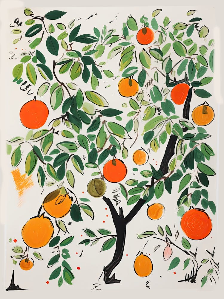 Persimmon Fruit Drawing 3