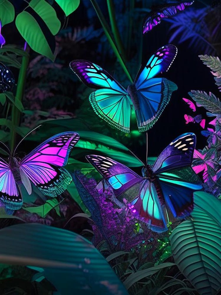 Butterflies In Botanical Gardens Holographic 2