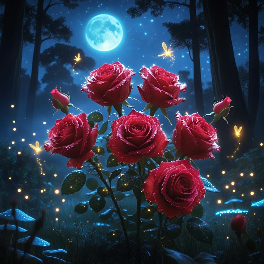 Roses Rouges Dans La Forêt