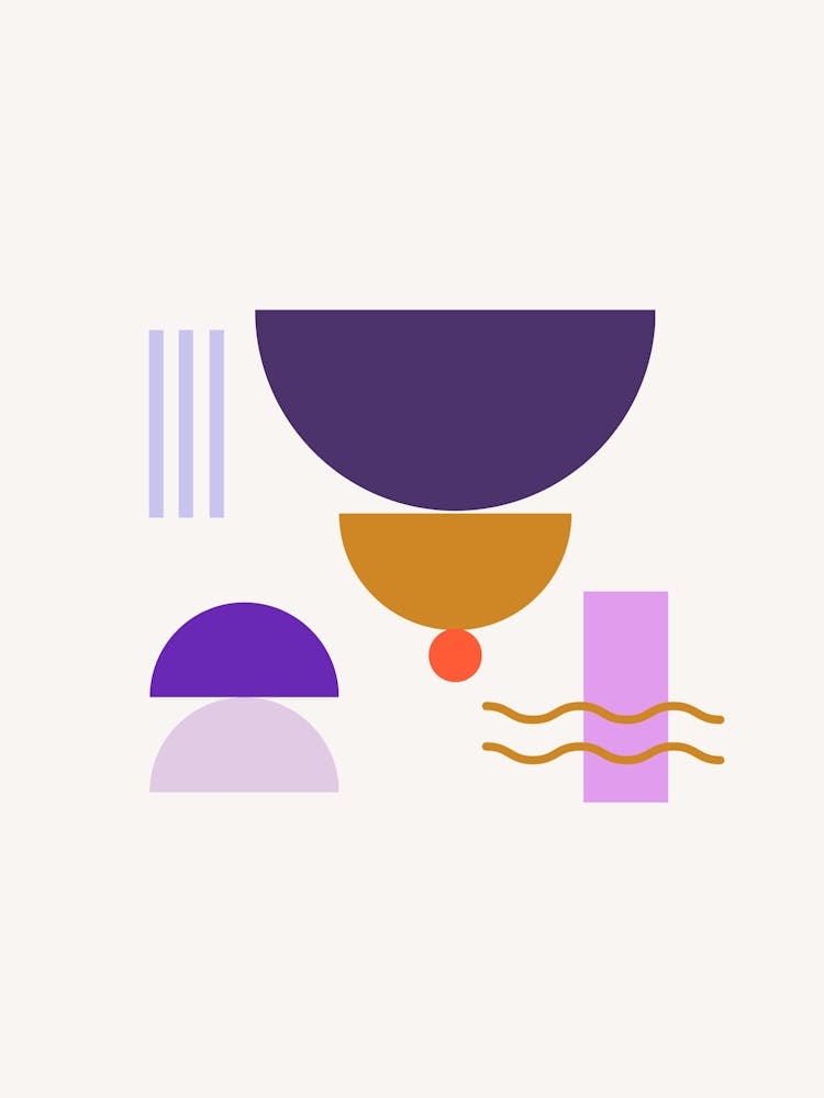 Midcentury Modern Shapes Abstract Poster 10