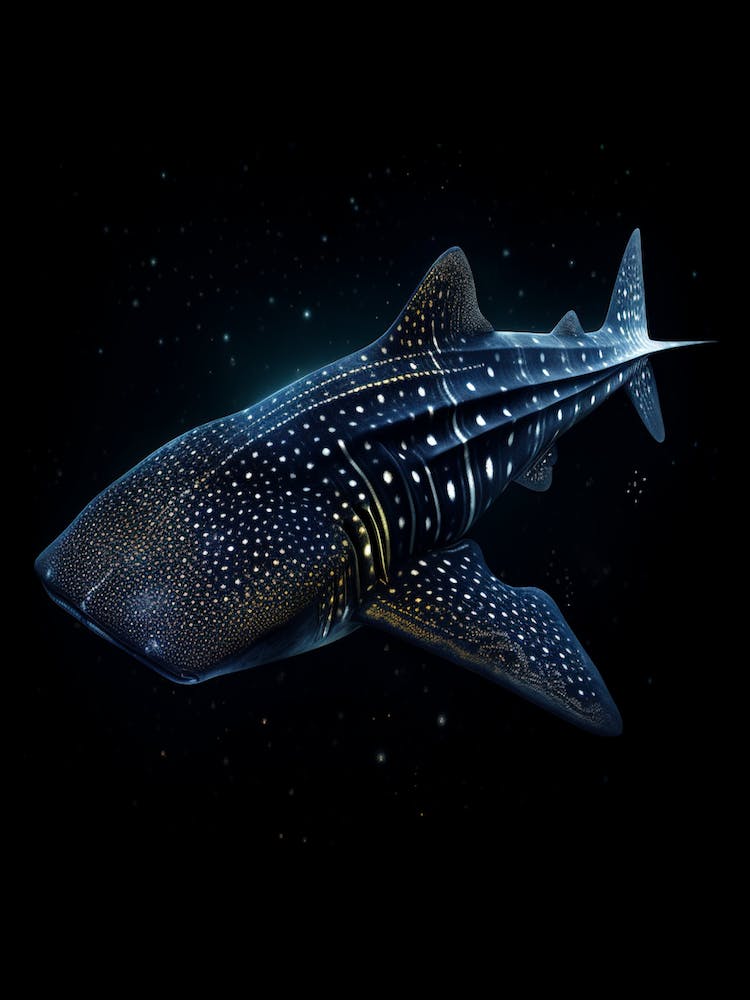  A Whale Shark Surrounded In Black Space 1
