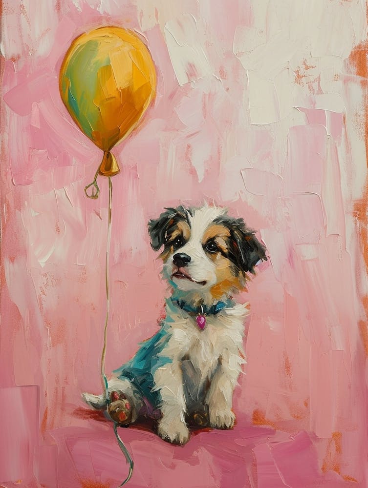 Cute Dog 5 With Balloon