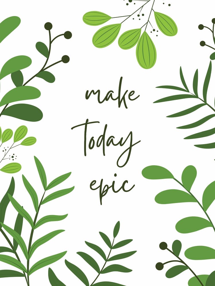 Green Minimalist Tropical Quote