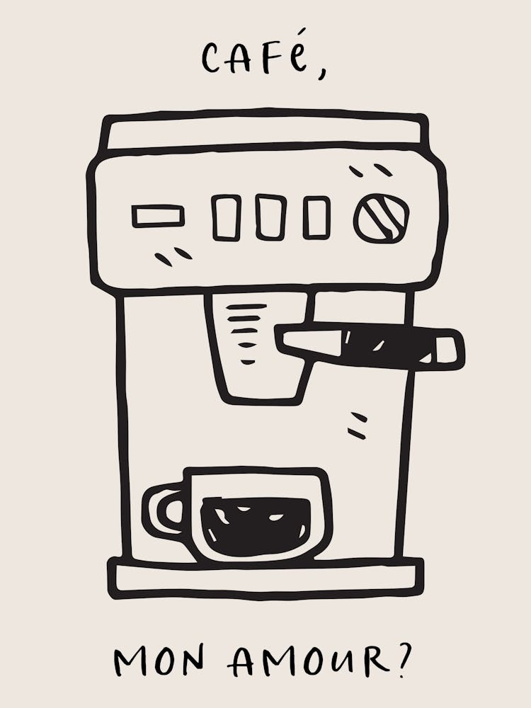 Kitchen Poster: Cafe Mon Amour