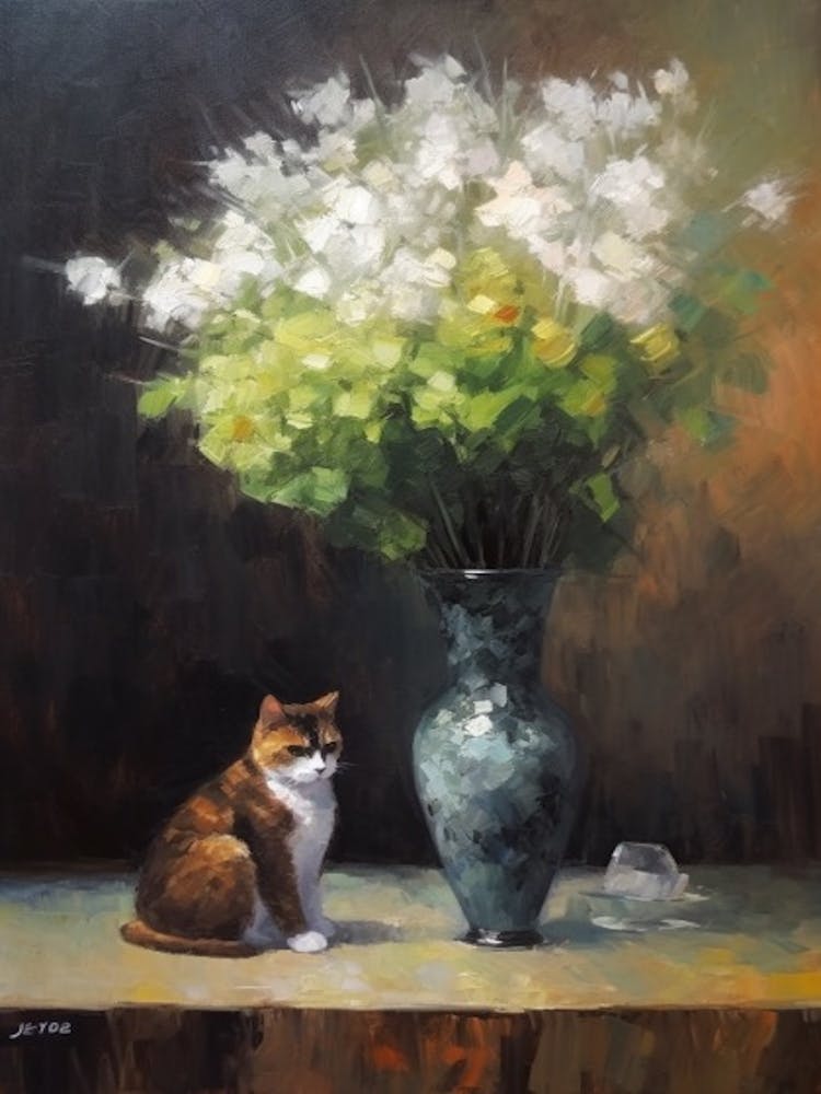 Hydrangea With A Cat 1