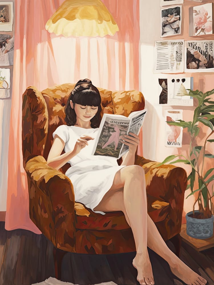 Girl Reading Fashion Magazines
