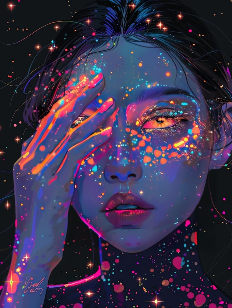 Girl With Stars On Her Face