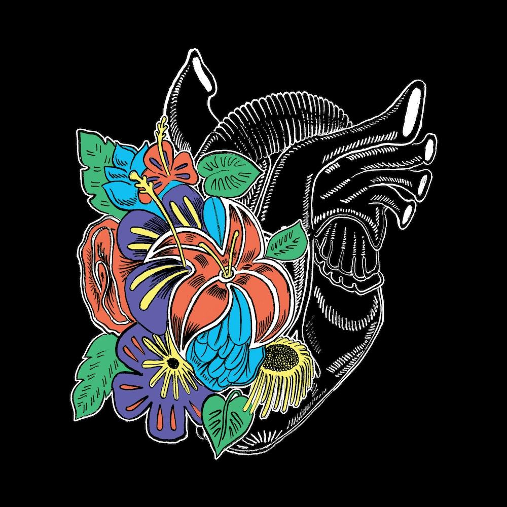 Flower Spring Heart Vintage Comics Square