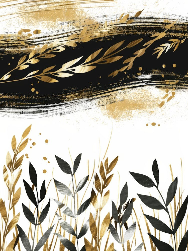 Gold And Black Canvas Print 5