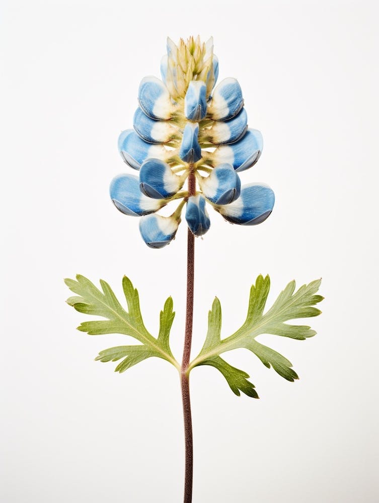 Pressed Wildflower Botanical Art Bluebonnet