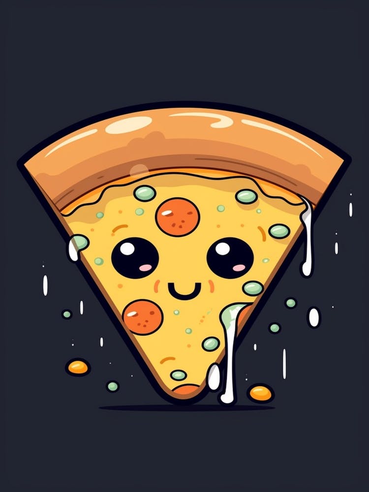 Pizza Kawaii Illustration 1