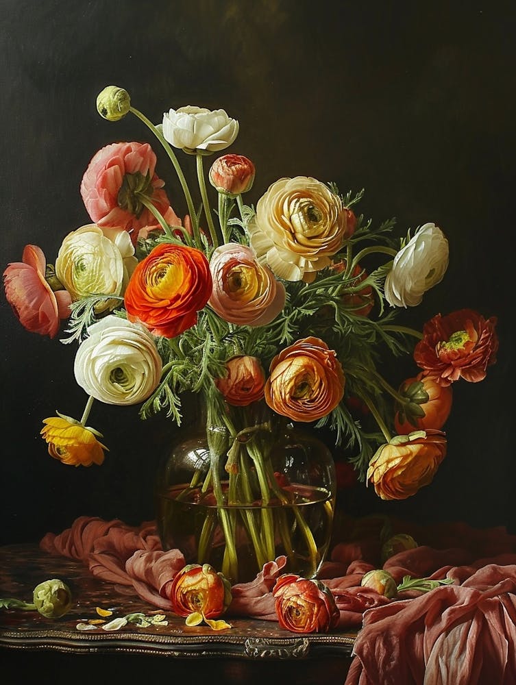 Barockes Blumenstillleben Ranunkel 4