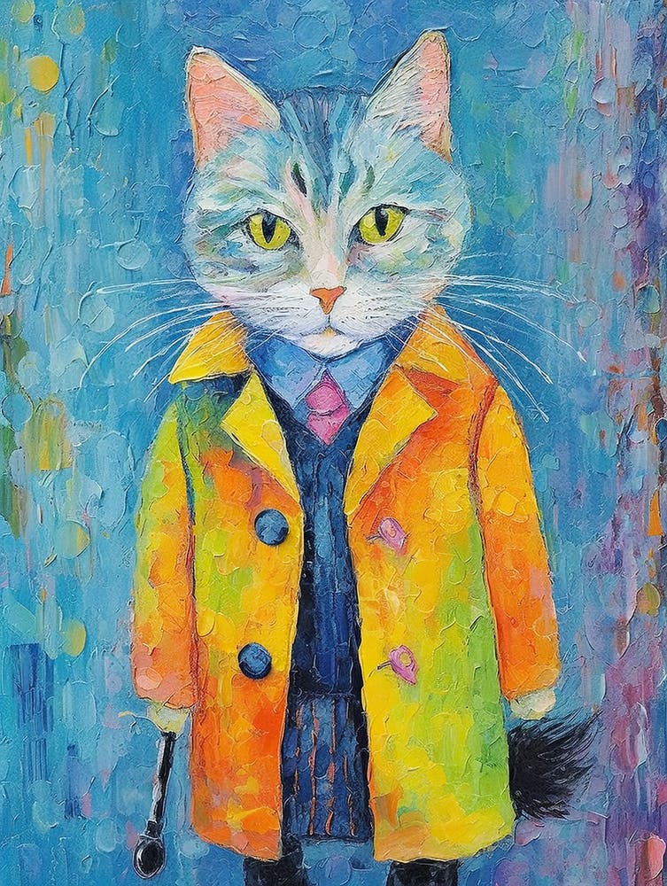 Cat S Glamorous Palette; Oil Painted Whiskers