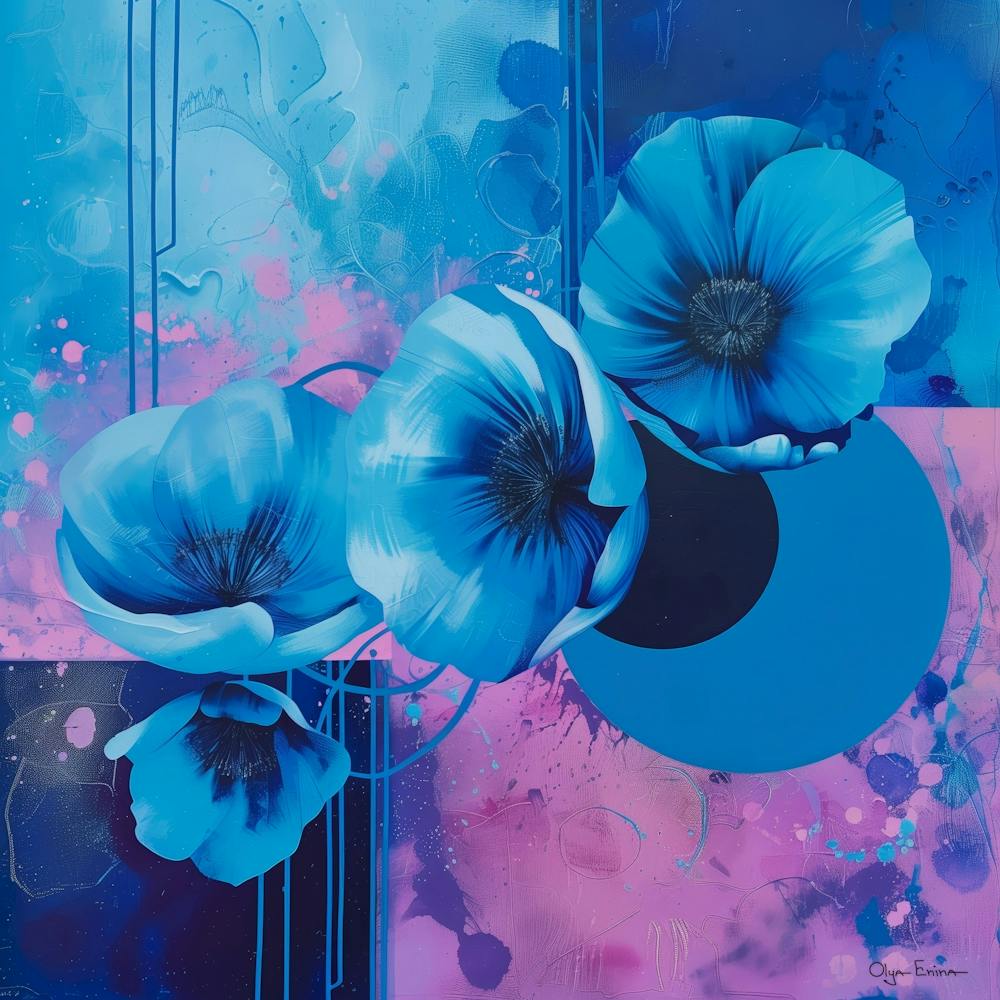Twilight abstract flowers