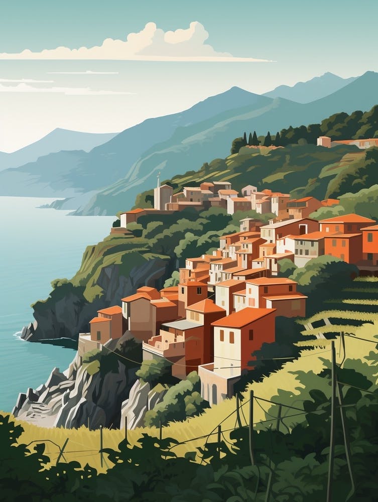 Cinque Terre Italien 2 Wanderweg-Landschaft