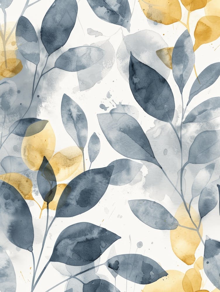 Blue And Yellow Leaves 7