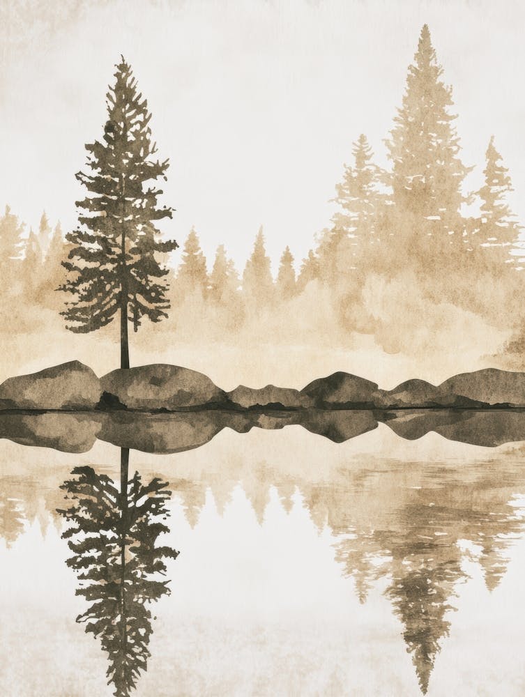 Pine Trees In The Mist