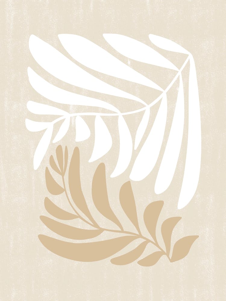 Modern Fern White Beige