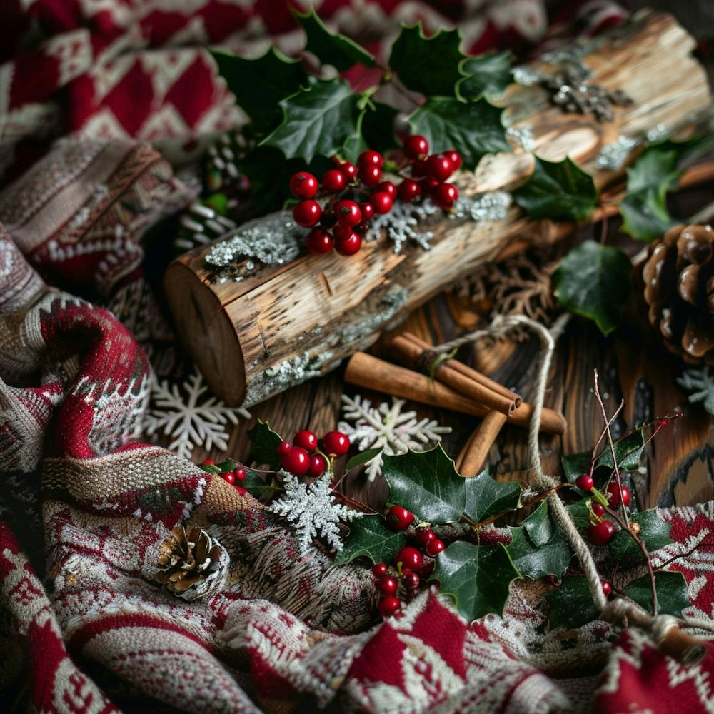 Christmas Background With Holly