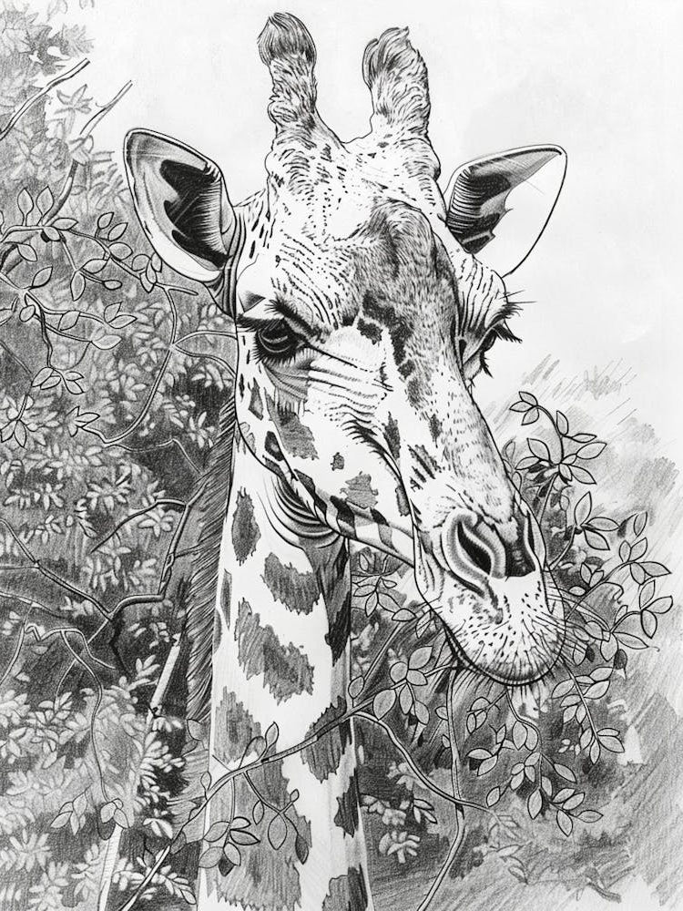 Zoo Austin Texas Black And White Drawing 4
