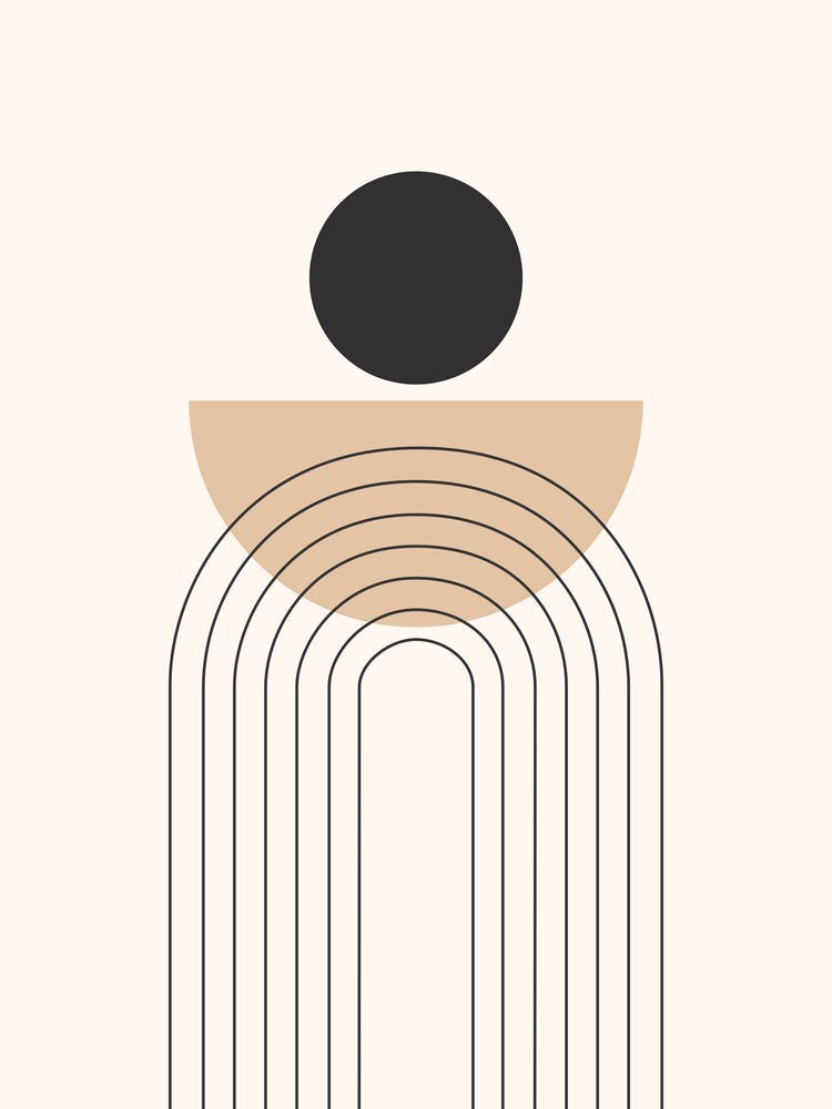 Abstract Circles And Boho Arch Pattern