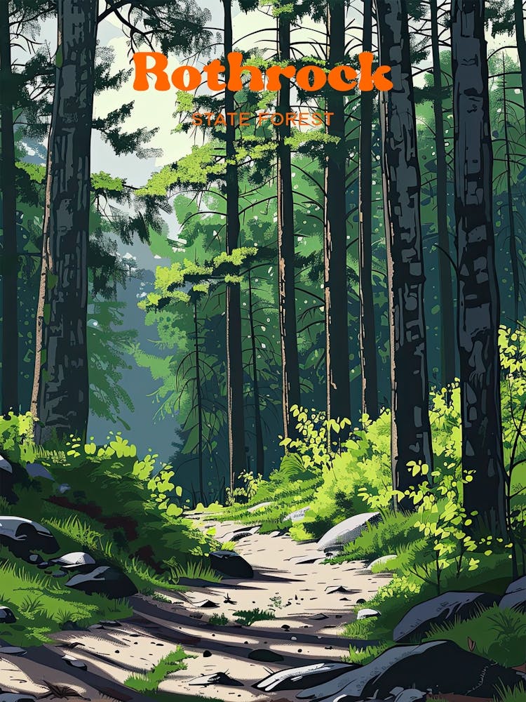 Rothrock State Forest Sightseeing Digitale Reiseillustration