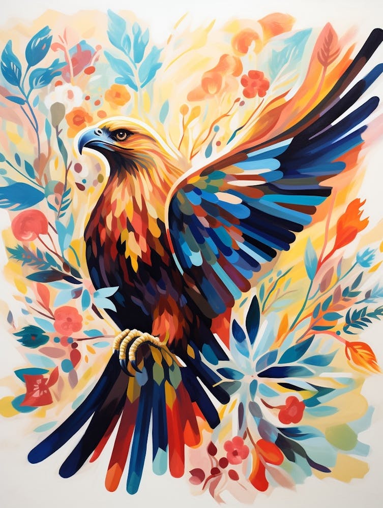 Bird Painting Collage Golden Eagle 4