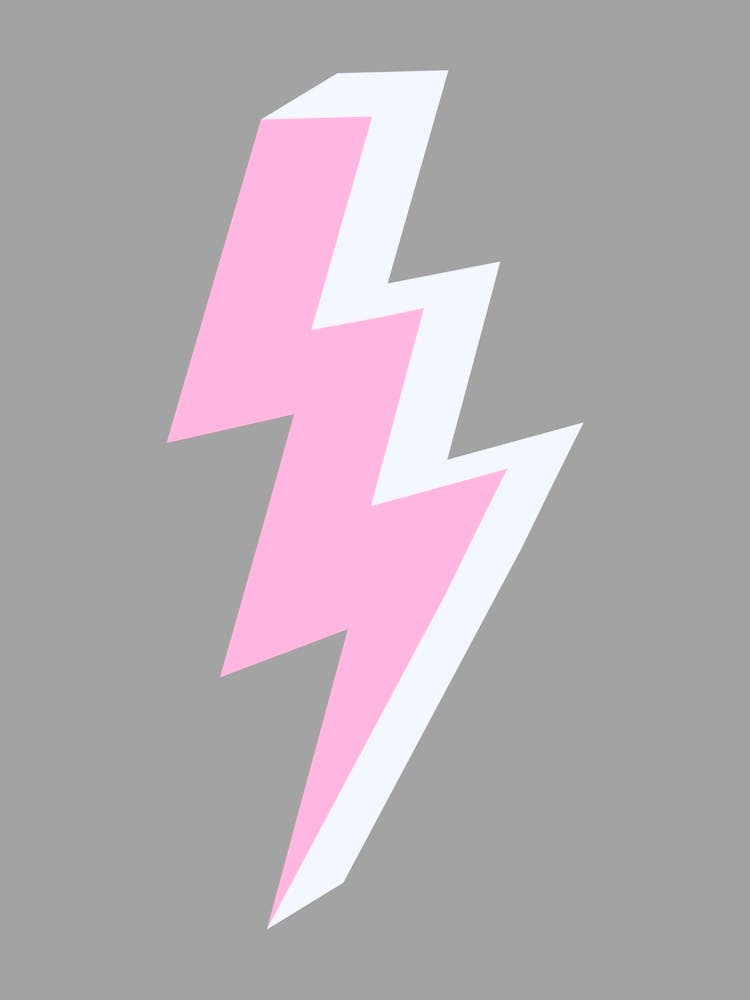 Pink and Grey Triple Lightning Bolt
