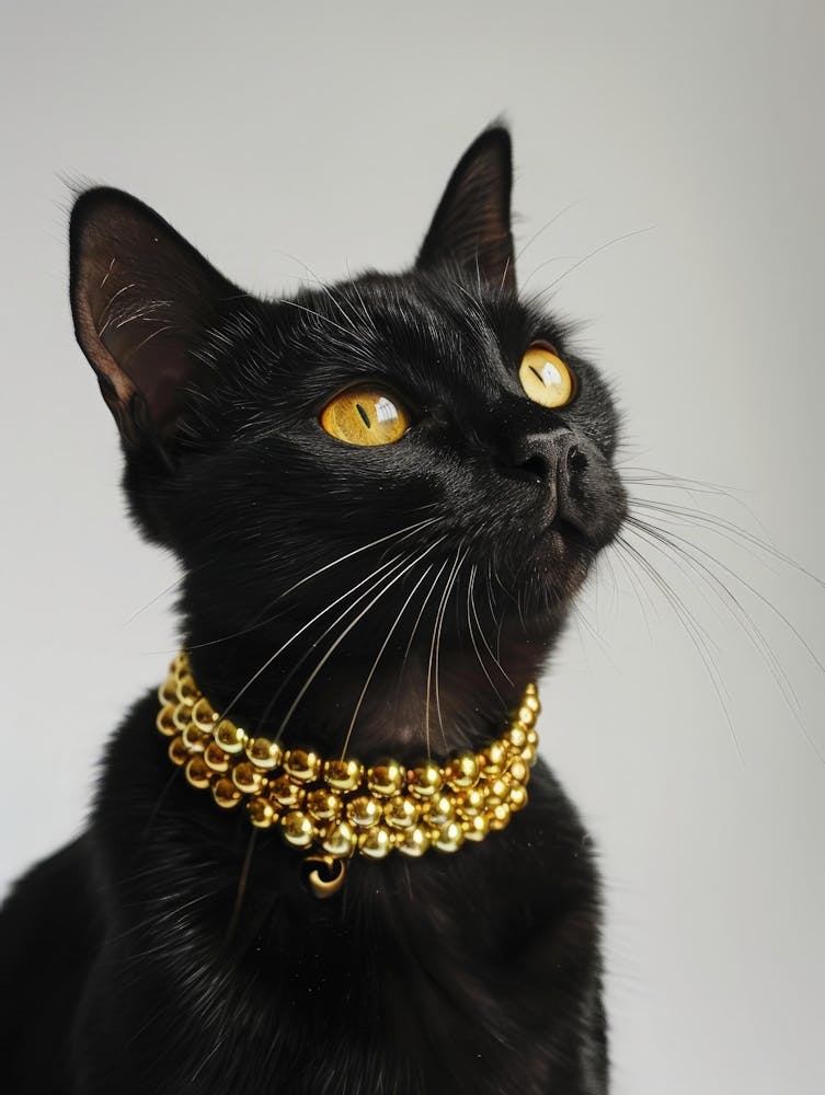 Katze mit Goldhalsband 1