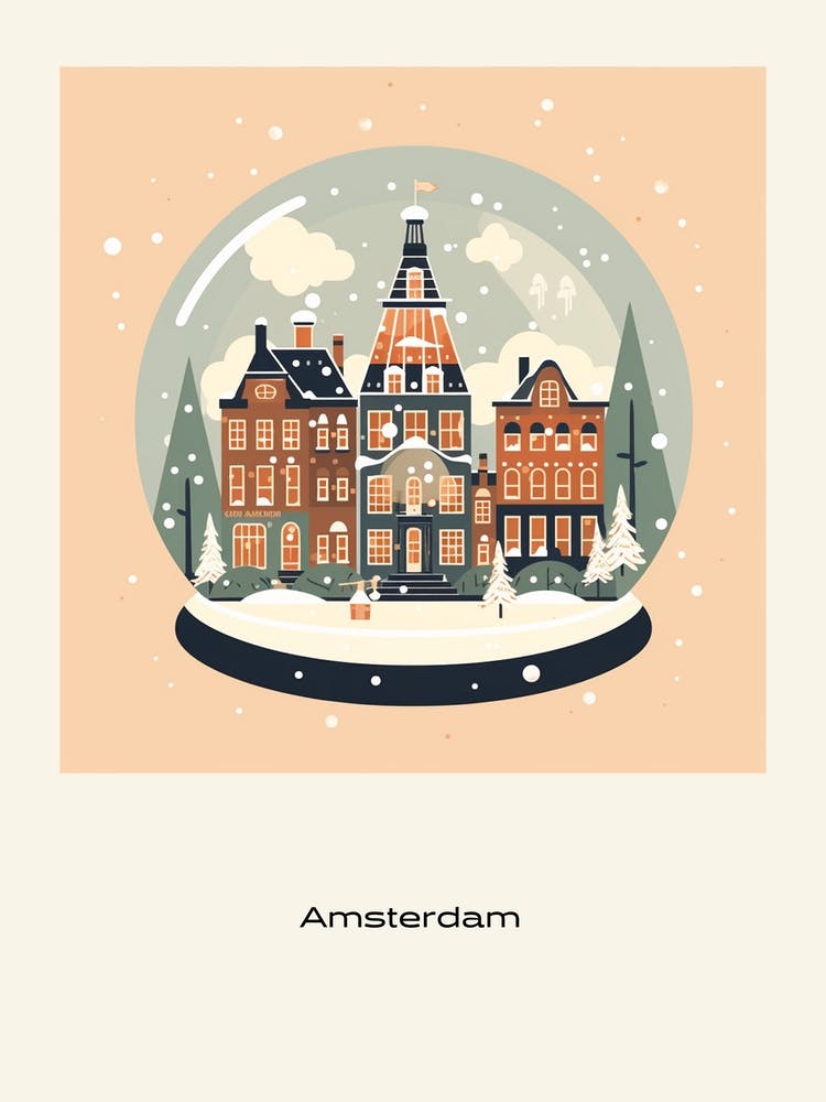 Amsterdam Netherlands 4 Snowglobe Poster