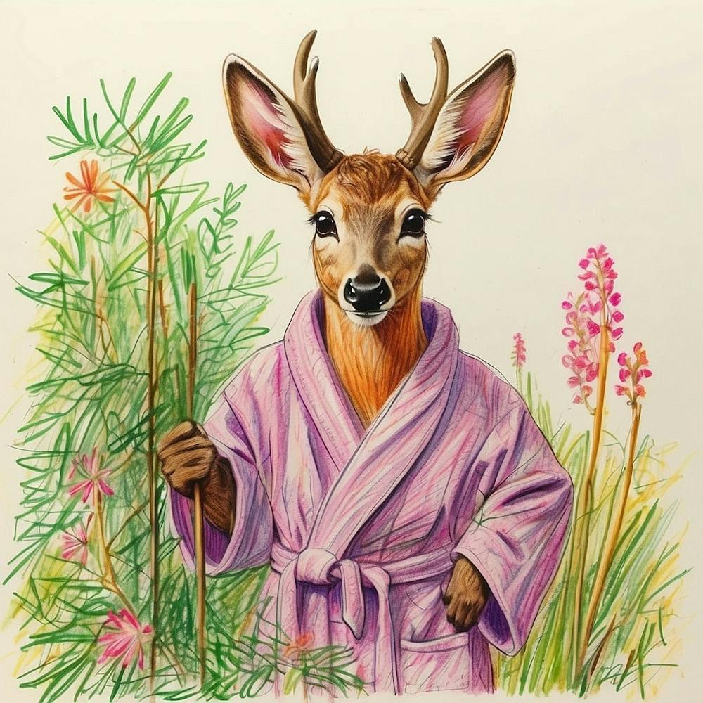 Deer In Bathrobe 9