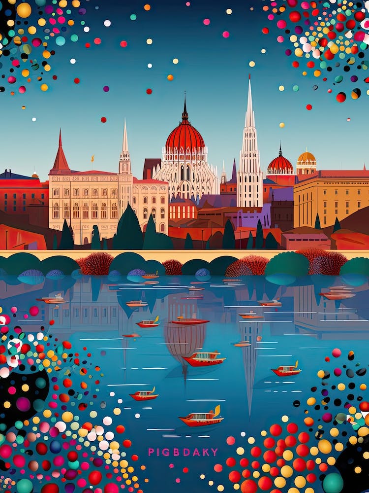 Budapest, Illustration In The Style Of Pop Art 4