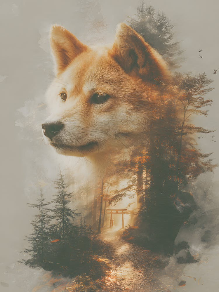 Impressive Shiba Inu Double Exposure 1