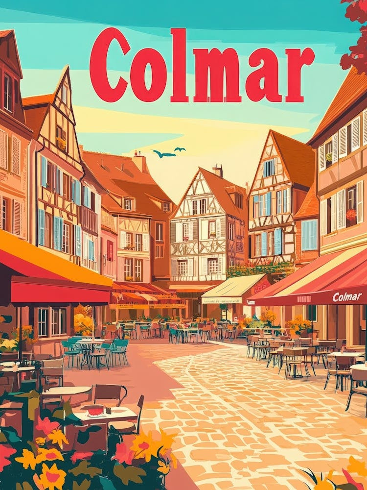 Aihrgdesign A Classic 1960s Travel Poster For Colmar 3